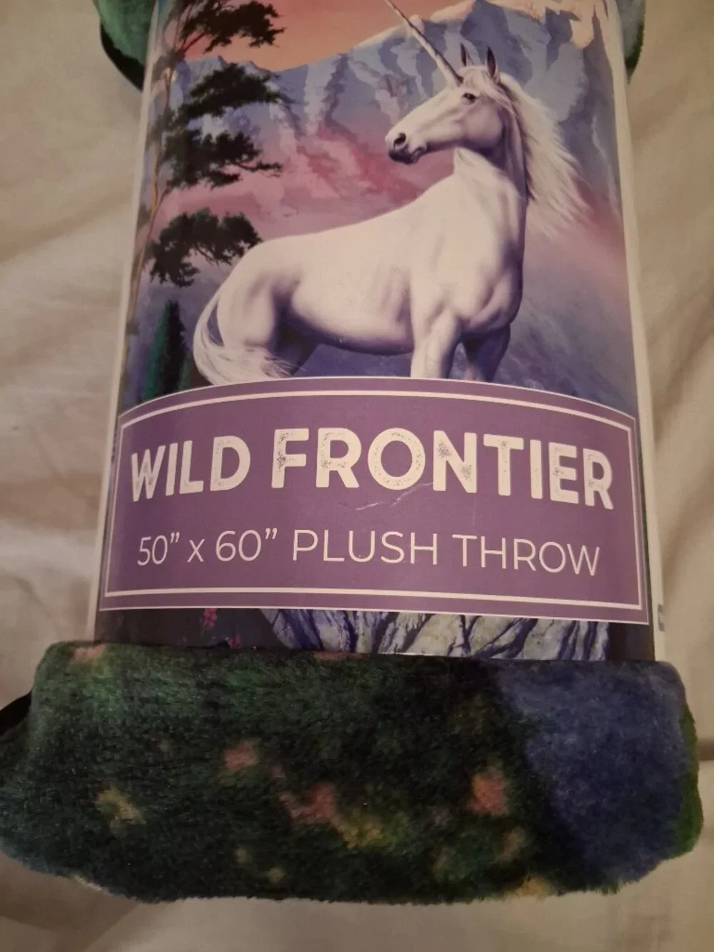 Wild Frontier Wilderness Unicorn Plush Throw Blanket 50x60 NWT
